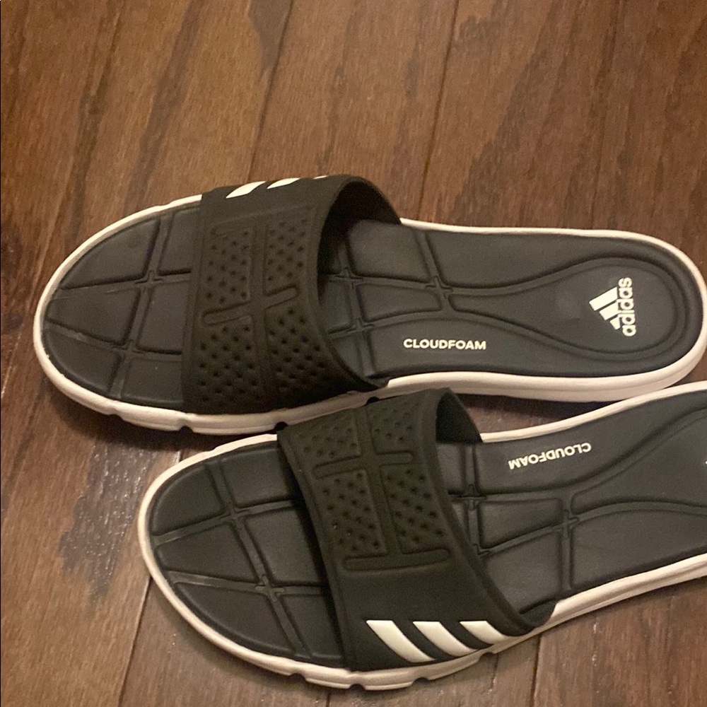 Adidas Black Cloudfoam Slides View 2
